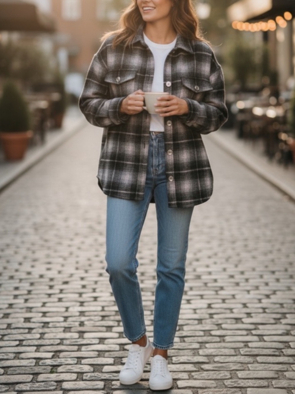 Rails Turner Jacket shacket flannel Ash Pearl wool blend snap oversized Small